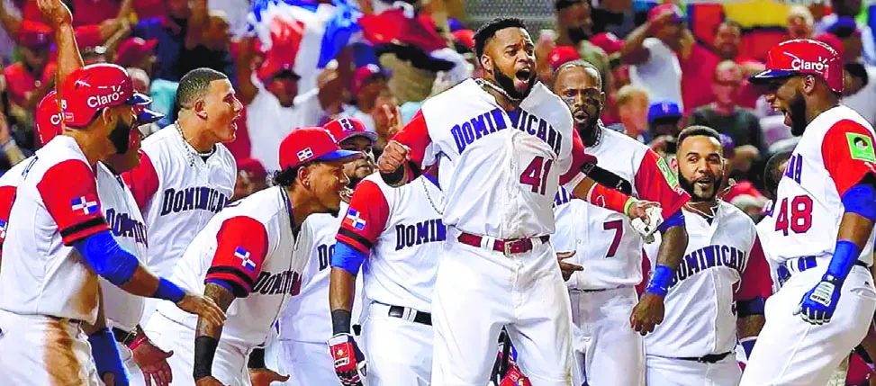 Celebración del equipo que representó a la República Dominicana en la cuarta edición del Clásico Mundial en el año 2017.