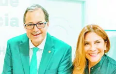 Carolina Mejía ySteven Puig, presidente  del Banco BHD.
