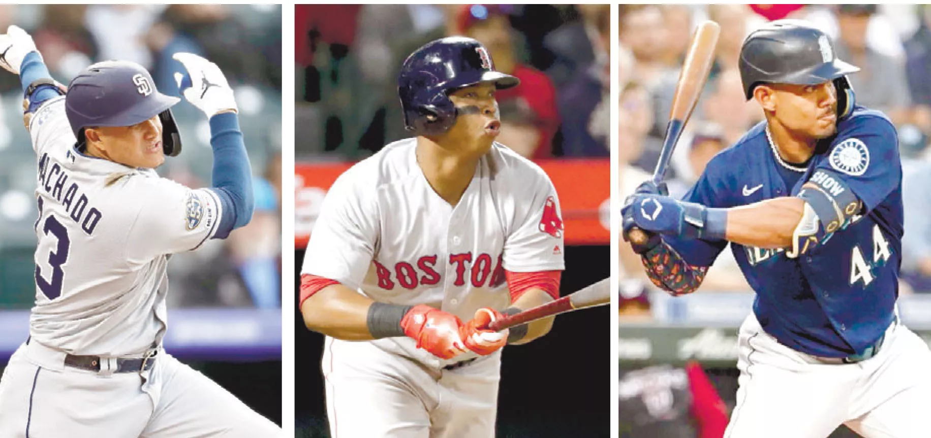 Manny Machado, Rafael Devers y Julio Rodríguez serán las piezas principales de la ofensiva del equipo dominicano.  Ap