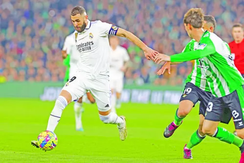 Acción del partido de ayer entre el Real Madrid y el Betis .