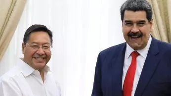Nicolás Maduro y Luis Arce, juntos  en Caracas.
