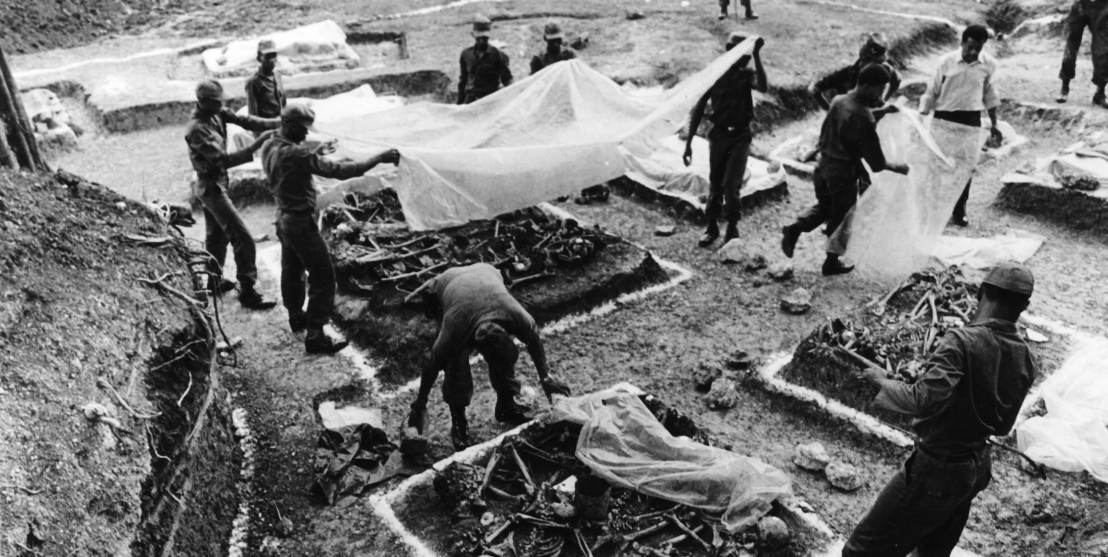 Muestra de los trabajos de campo durante  labores de recuperación de  restos en San Isidro.