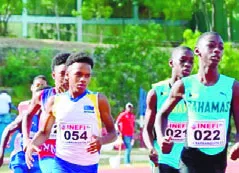 Un momento de acción del campeonato de atletismo.