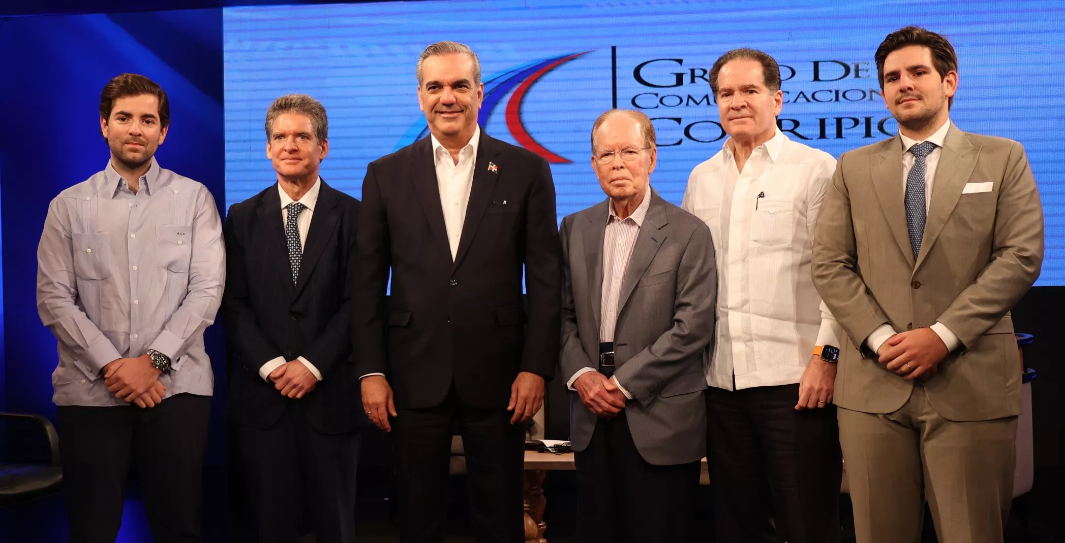 José Luis Corripio Martínez, José Alfredo Corripio Alonso, Luis Abinader, Pepín Corripio, Manuel Corripio Alonso y Álvaro Corripio Martínez.