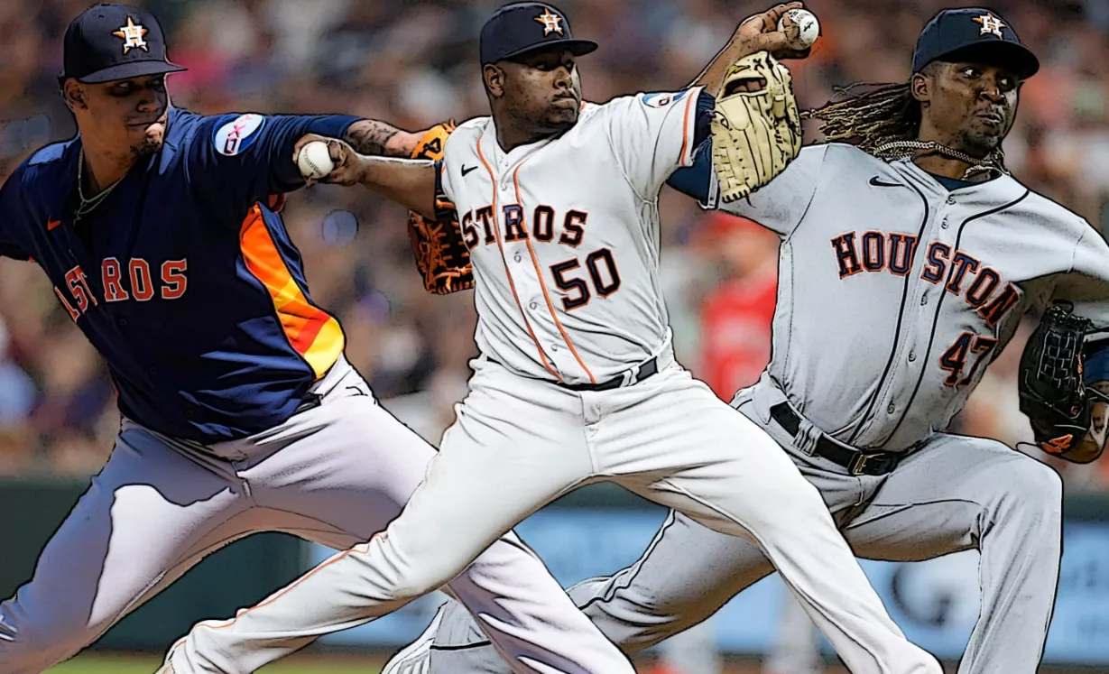 Bryan Abreu, Héctor Neris y Rafael Montero hacen muy fuerte el bullpen de los Astros.