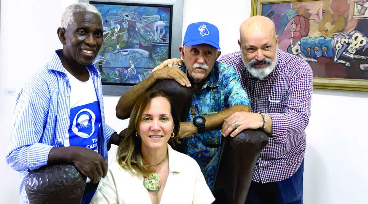 Carmen Inés Bencosme acompañada de  Freddie Cabral, Thimo Pimentel y Kutty Reyes.