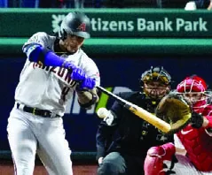 El dominicano Ketel Marte, uno de los héroes de Arizona.