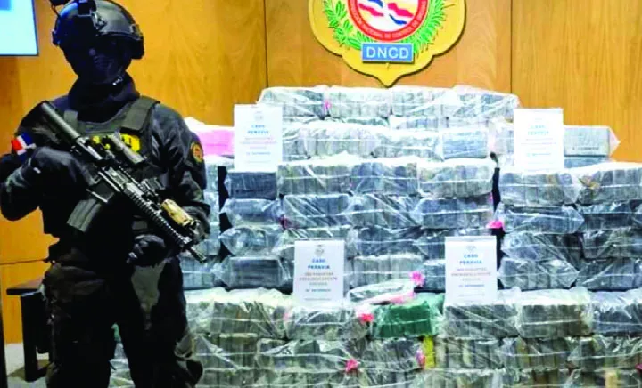 Parte de la droga ocupada a red de narcotráfico  liderada  Miguel  Muñoz Pereyra (Pipe).