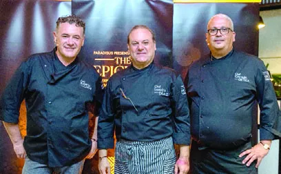 Los chefs Roberto Capone,  Leandro Díaz y  Germán Ortega.