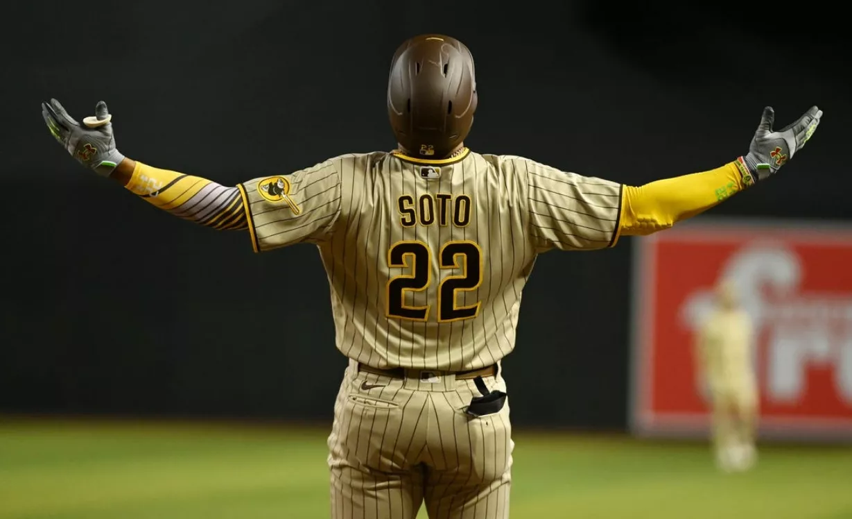 El dominicano Juan Soto es apetecido en cambio por varios equipos en las Grandes Ligas.  AP