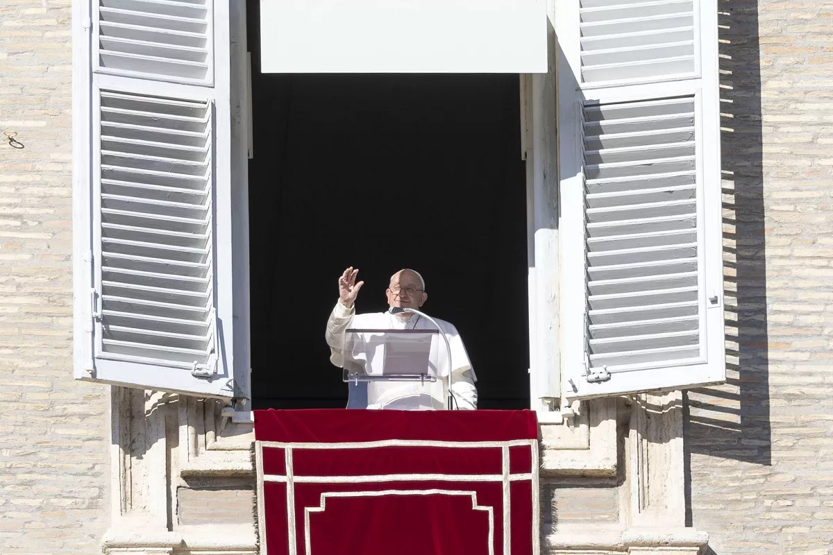 Pope Francis leads the Angelus prayer at Vatican City