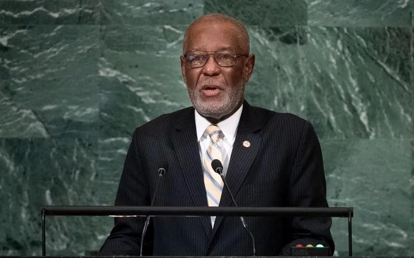Jean Victor Geneus, en el consejo de la ONU, en Nueva York.