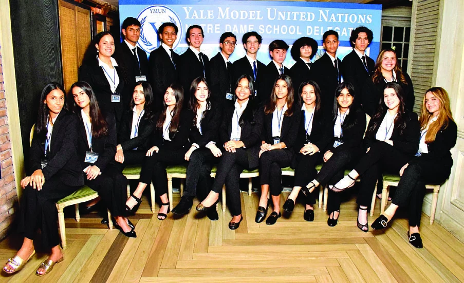 Las estudiantes que participarán en el modelo de Naciones Unidas.