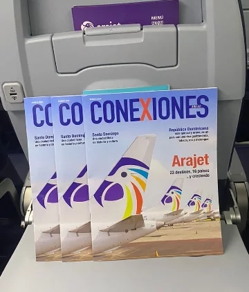 “Conexiones Arajet”, revista sobre viajes.