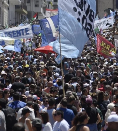 Huelga contra Javier Milei.
