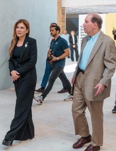 Felipe Vicini y Carolina Mejía en la exhibición.
