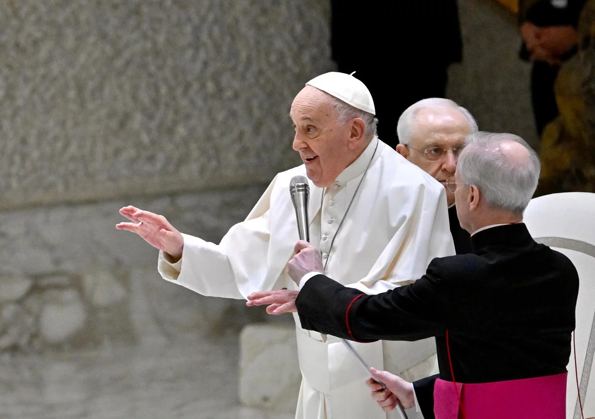 Pope Francis leads his weekly general audience at the Vatican