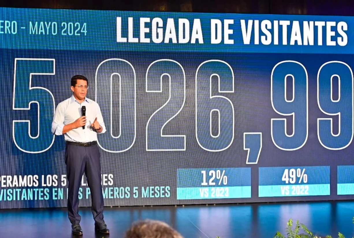 David Collado durante la presentación mensual de las estadísticas del turismo. FUENTE EXTERNA