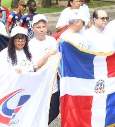 Garibaldy Bautista, en la caminata en el Centro Olímpico.