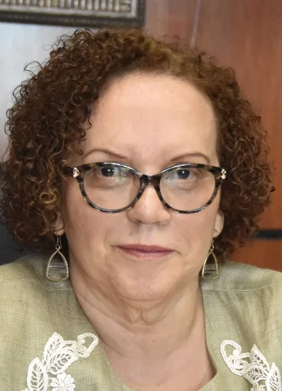 Miriam Germán en su destacho en la Suprema Corte de Justicia.