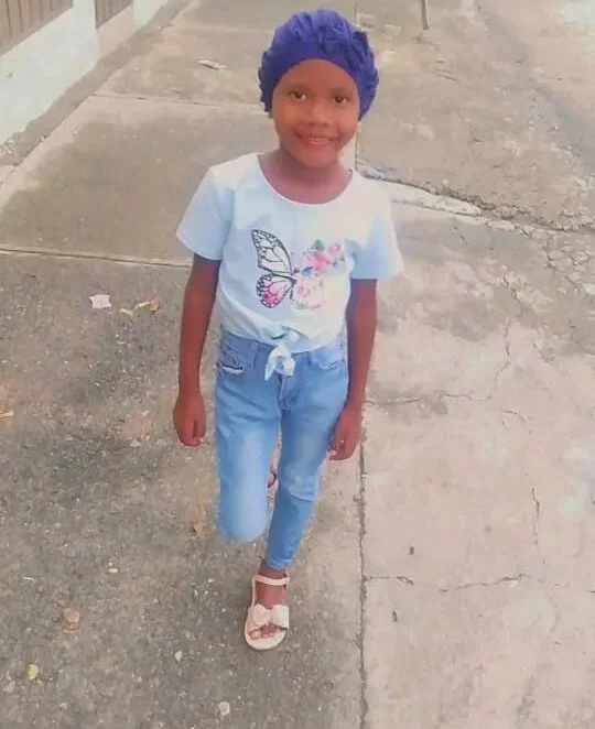 La pequeña Francesca Cabrera  de cinco años.