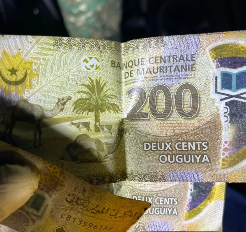 En el fondo de la yola (o cayuco) fue hallado dinero mauritano.