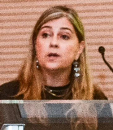 Arquitecta Giovanna Spera en la conferencia.