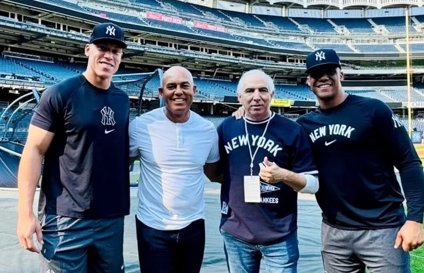 Aaron Judge, Mariano Rivera, Ramón Tallaj y Juan Soto. A p
