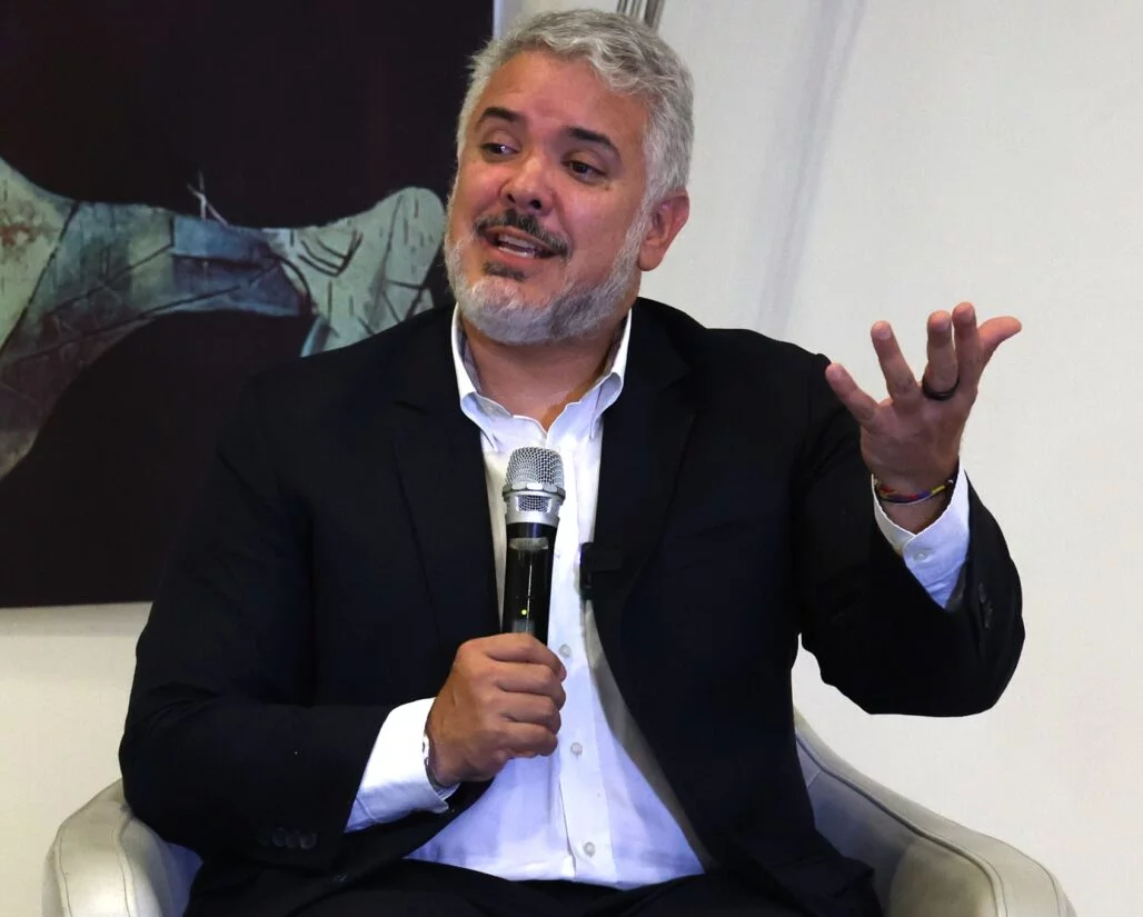 Iván Duque compartió ayer con ejecutivos y periodistas del Grupo de Comunicaciones Corripio.  Alberto Calvo