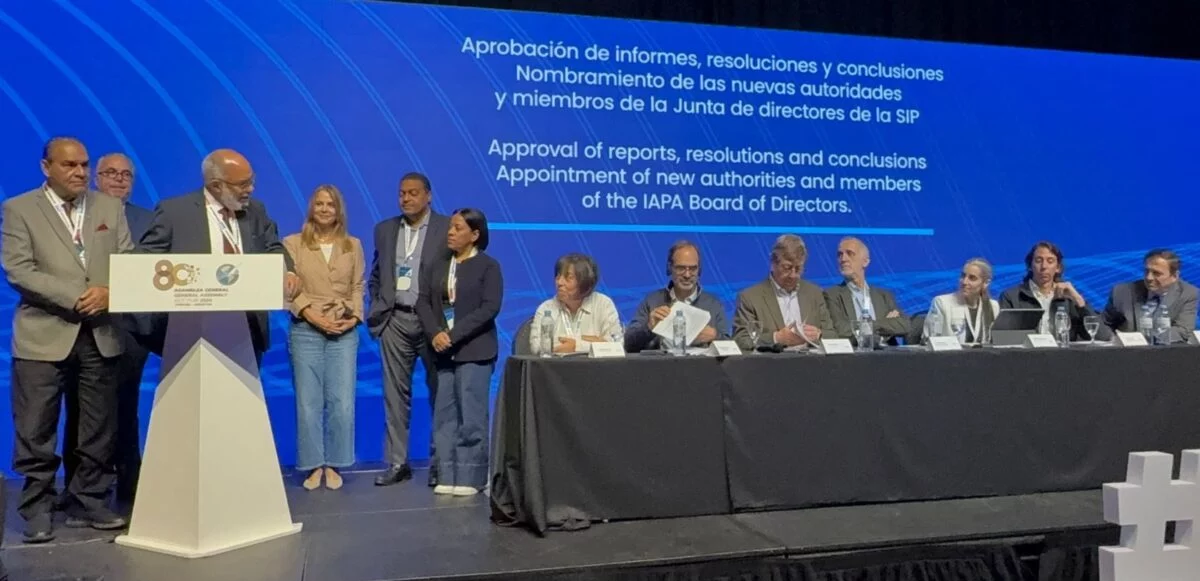 Parte de la delegación de la Sociedad Dominicana de Diarios durante la 80 Asamblea de la Sociedad Interamericana de Prensa (SIP). fuente externa