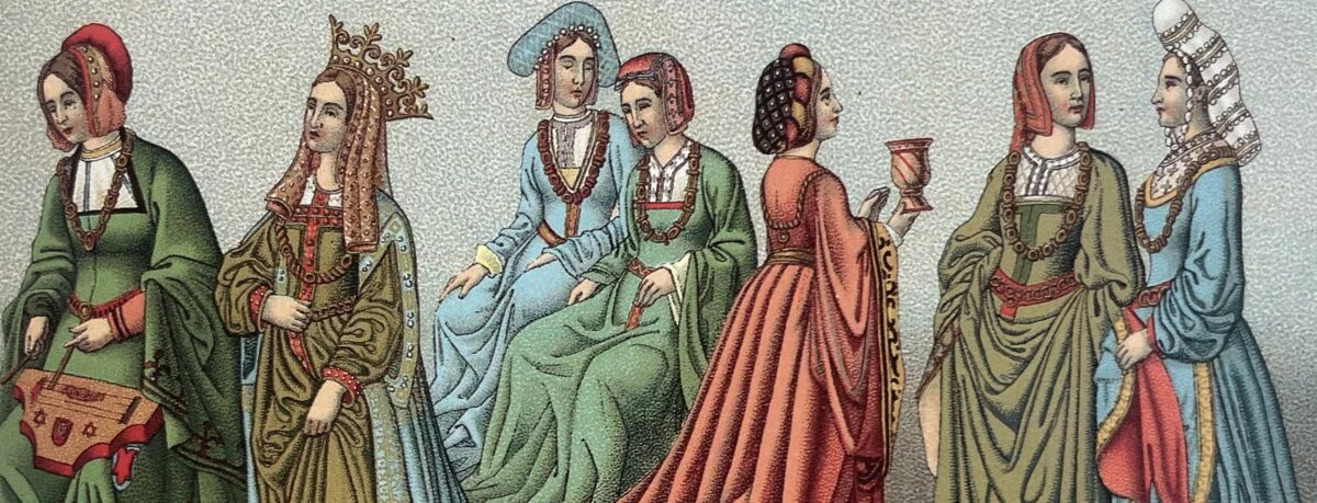 Aspecto de las diferentes vestimentas usadas por las damas.  fotos de CÉsar Langa Ferreira (LIBRO: Historia del vestido, DE Albert Racinet)
