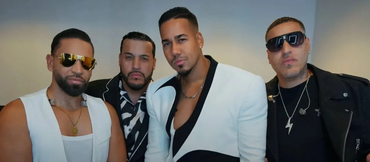 Integrantes del grupo de bachata Aventura, quienes cerrarán su gira en territorio dominicano.