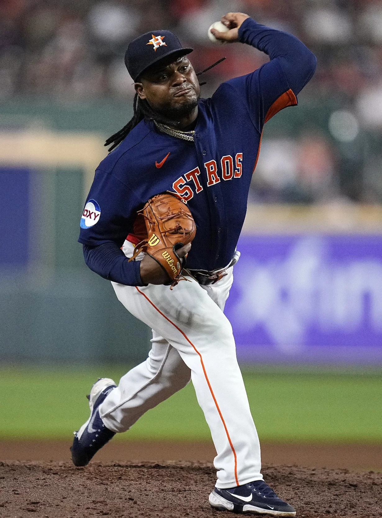 Framber Valdez, líder de la rotación abridora de los Astros de Houston en MLB.  Ap