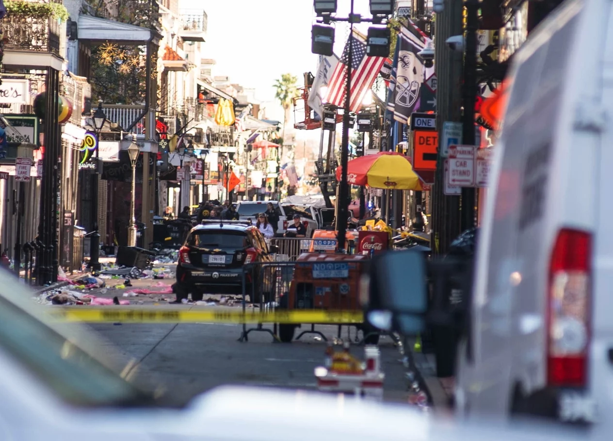 Bourbon Street, donde ocurrió el atropello masivo durante la madrugada de Año Nuevo.  efe