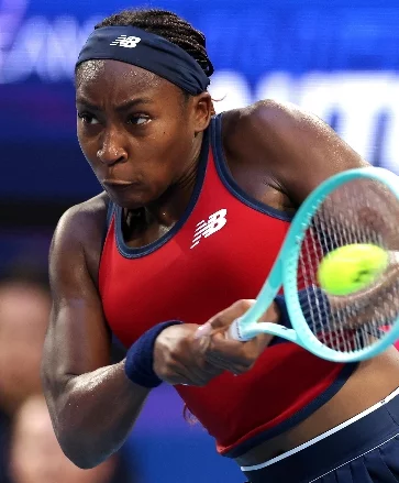 Coco Gauff, en plena acción durante  el torneo.