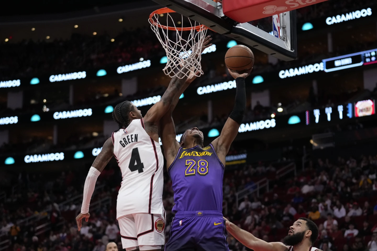 Acción partido entre Lakers y Houston