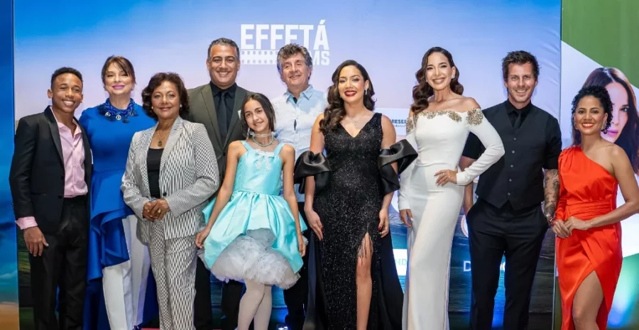 Elenco de la película dominicana “Día ocho”, cuya premier se llevó a cabo el pasado martes y hoy llega a los cines del país.