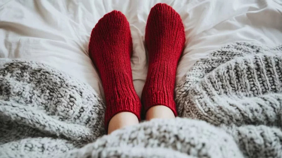 Una mujer en la cama.