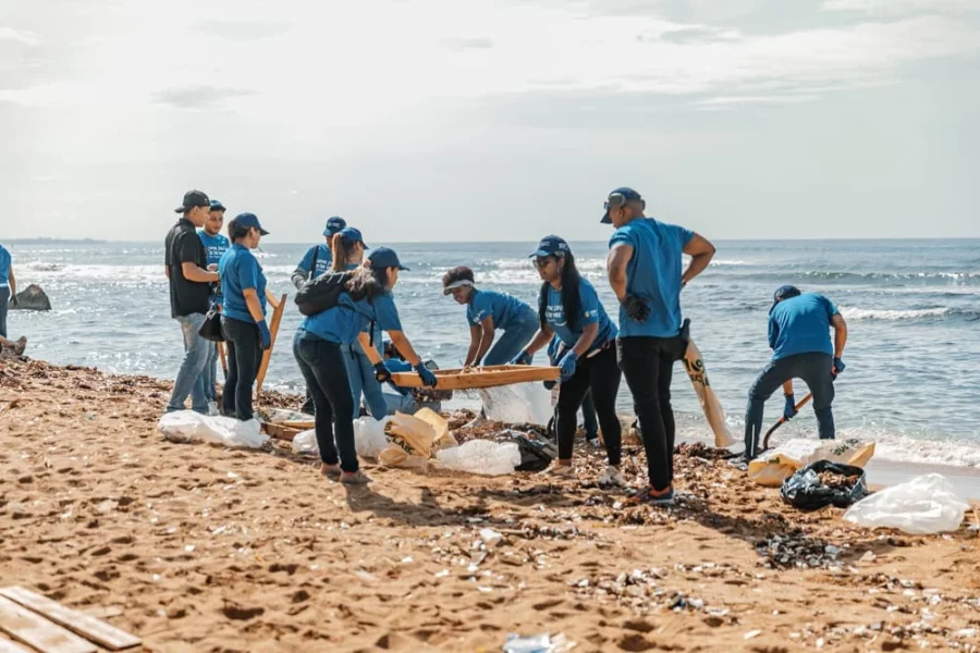 Voluntarios de la fundación Vida Azul.