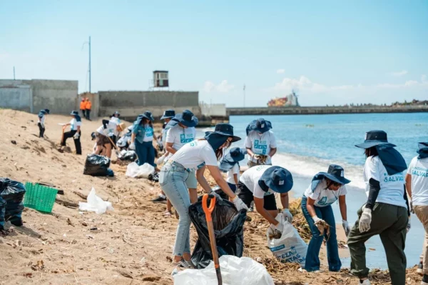 Dominicana de Seguros impulsa jornada de limpieza en la playa Montesinos.