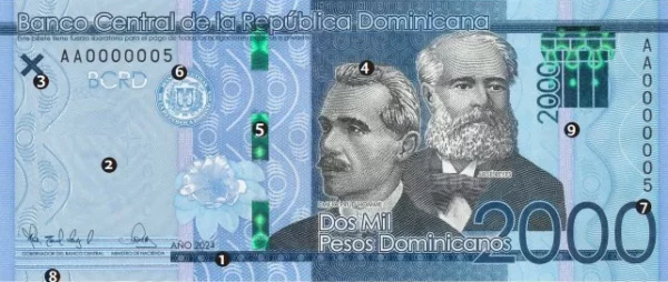 Así son los nuevos billetes de RD$2,000: tecnología, seguridad y diseño