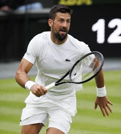 Novak Djokovic, en práctica.