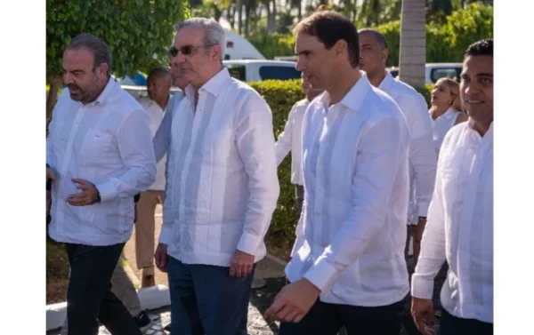 Rafael Nadal junto al presidente Luis Abinader