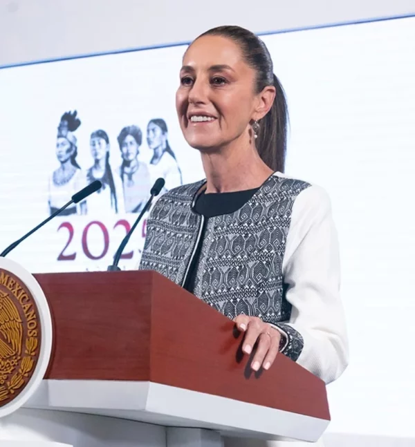 La presidenta Claudia Sheinbaum defiende el T-MEC.
