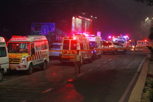 Ambulancias en el lugar del accidente