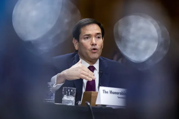 El secretario de Estado de EE.UU., Marco Rubio, participa en una audiencia en el Senado para explicar la política de la Administración de Donald Trump hacia Venezuela, este 28 de enero de 2026, en Washington.